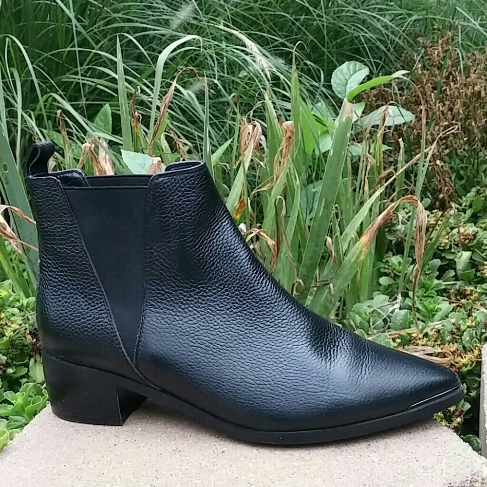 Black Leather Ankle Boots